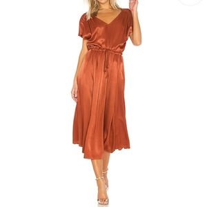 Free People Love and Feeling Midi Dress in Bronze